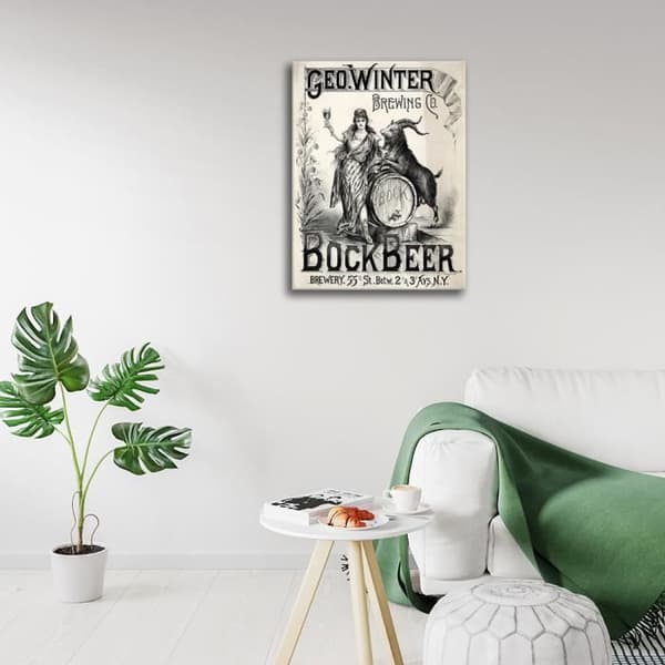 Legendarte - Vintage Geo Advertising Poster. Winter Brewing Co. - Målning, tryck på duk cm. 50x70