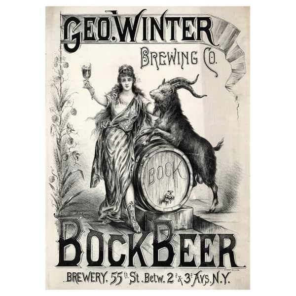 Legendarte - Vintage Geo Advertising Poster. Winter Brewing Co. - Målning, tryck på duk cm. 50x70