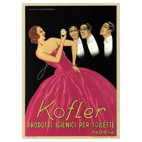 Legendarte - Vintage reklamaffisch La Rinascente - Målning, tryck på duk cm. 50x70