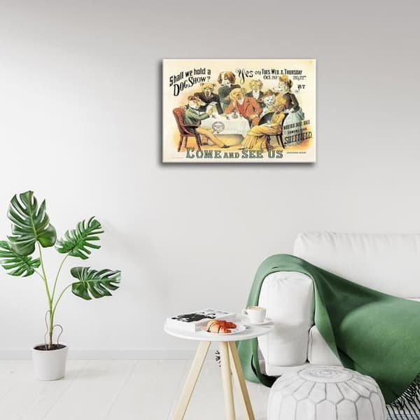 Legendarte - Vintage reklamaffisch Ska vi hålla en hundutställning - Målning, Canvastryck cm. 50x70