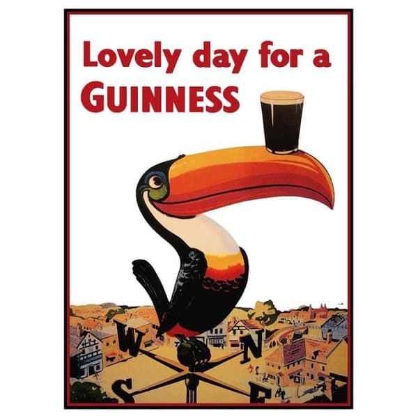 Legendarte - Vintage reklamaffisch Härlig dag för en Guinness - målning, tryck på duk cm. 50x70