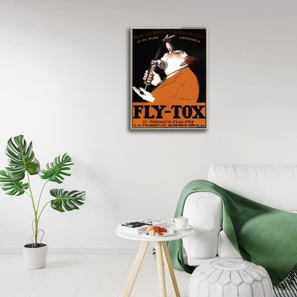 Legendarte - Vintage Fly Tox Insecticide Reklamaffisch - Målning, Canvastryck cm. 50x70