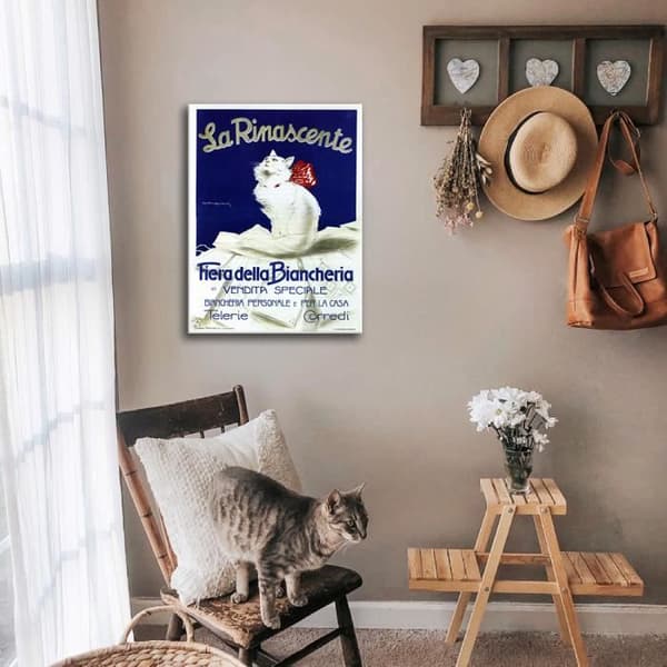 Legendarte - Vintage reklamaffisch La Rinascente. Linnemässa - Målning, Tryck på duk cm. 50x70