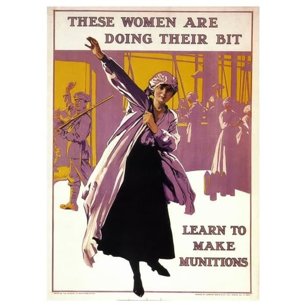 Legendarte - Vintage War Propaganda Poster Dessa kvinnor gör sitt bästa - Målning, Canvastryck cm. 50x70