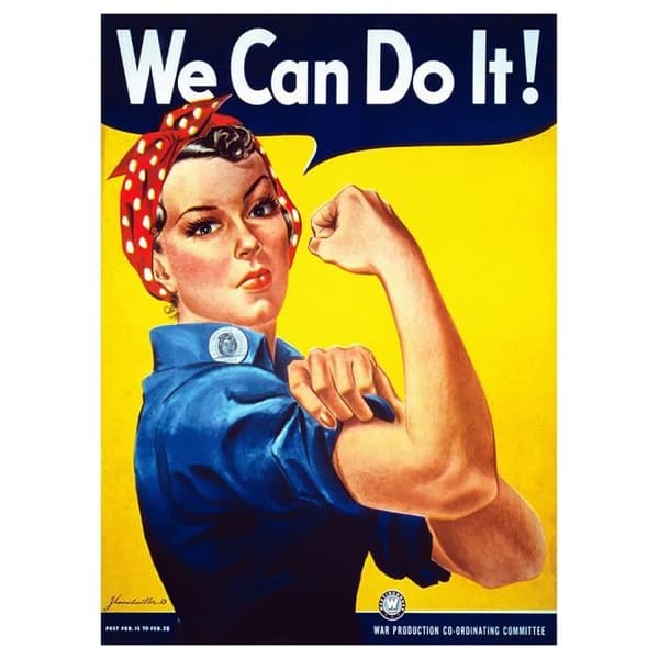 Legendarte - Vintage War Propagandaaffisch Vi kan göra det! - Rosie The Riveter - Målning, Tryck på duk cm. 50x70