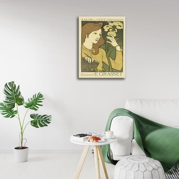 Legendarte - Vintage Konstnärlig Poster Salong Des Cent Utställning - Målning, Tryck på duk cm. 50x70