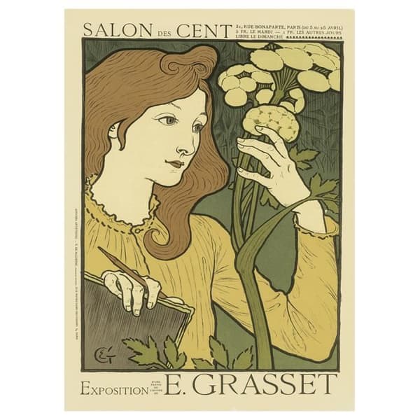 Legendarte - Vintage Konstnärlig Poster Salong Des Cent Utställning - Målning, Tryck på duk cm. 50x70