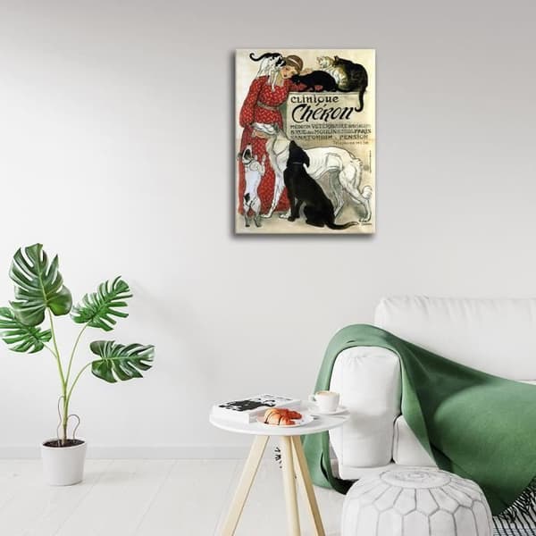 Legendarte - Vintage reklamaffisch Clinique Chéron - Målning, tryck på duk cm. 50x70