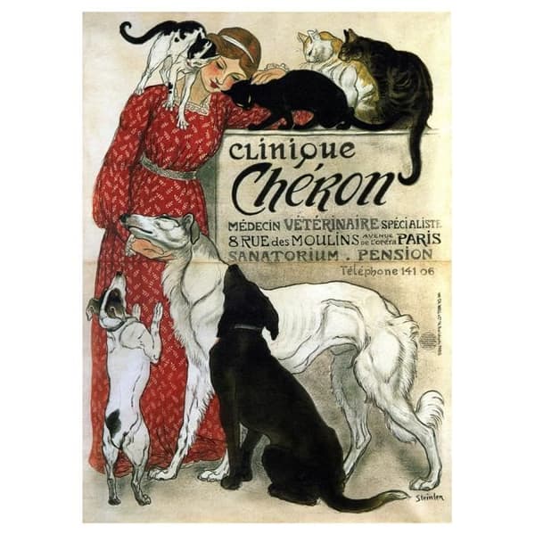 Legendarte - Vintage reklamaffisch Clinique Chéron - Målning, tryck på duk cm. 50x70