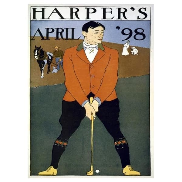 Legendarte - Vintage reklamaffisch Harper'S April 1898 - Målning, tryck på duk cm. 50x70