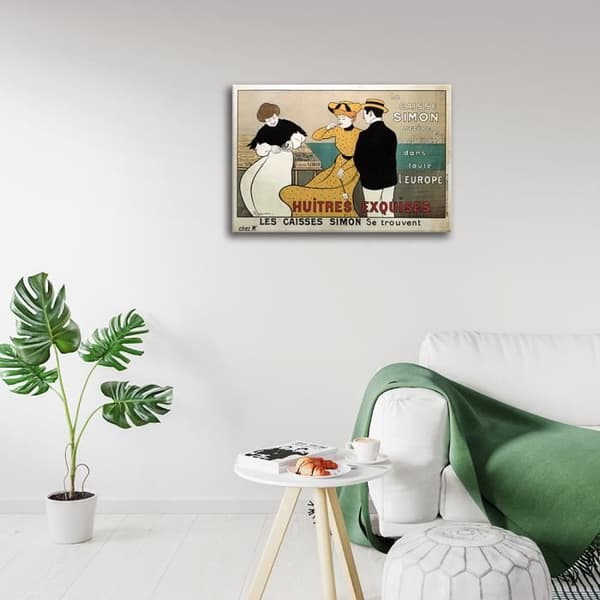 Legendarte - Vintage reklamaffisch Utsökt ostron - målning, tryck på duk cm. 50x70