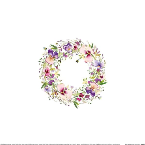 Summer Thornton Pansy Hoop Print Multicoloured 40cm x 40cm
