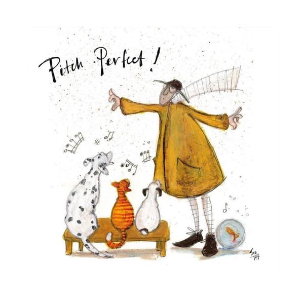 Sam Toft Pitch Perfect! Print White/Brown/Black 40cm x 40cm