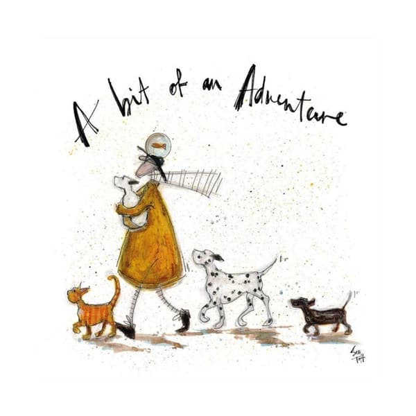 Sam Toft A Bit Of An Adventure Print White/Orange/Black 40cm x 40cm
