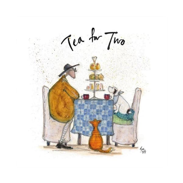 Sam Toft Te för två White/Multicoloured 40cm x 40cm