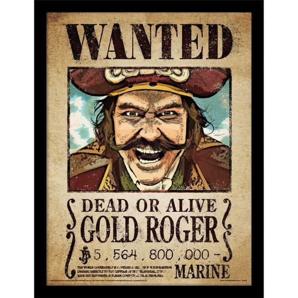 One Piece Live Action Wanted Poster Guld Roger Inramad affisch CDON