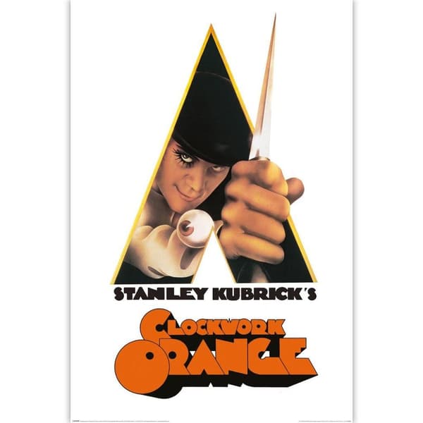 Clockwork Orange Stanley Kubrick Dagger Poster White/Orange/Black 91.5cm x 61cm