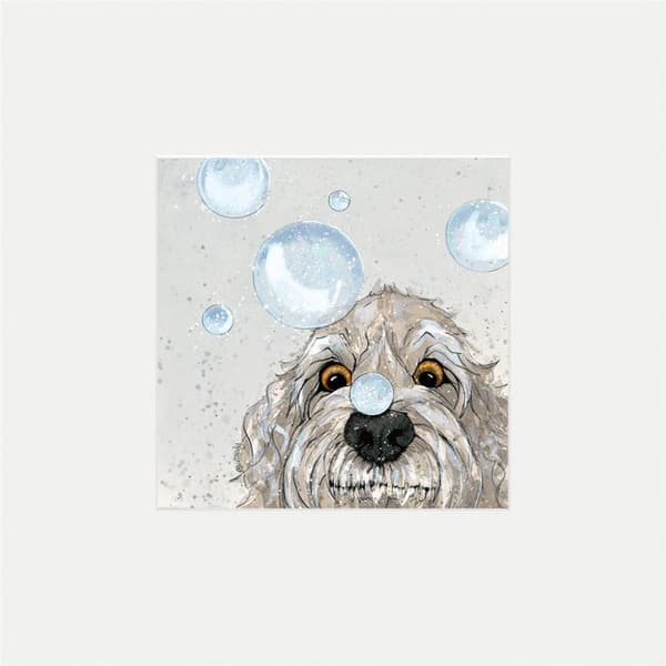 Bev Davies Bubbles Mounted Print Grey 30cm x 30cm