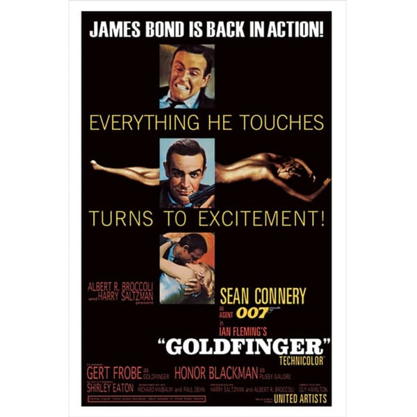 James Bond Goldfinger Poster Black One Size