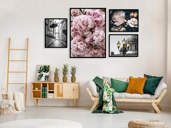 Plakat - Blomster og regn / Sæt med 4