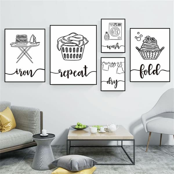 Plakater -  Vaskerom / sett med 5