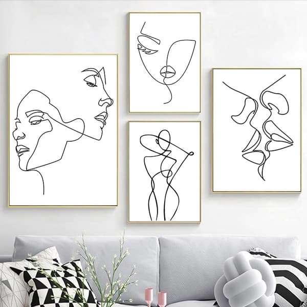 Plakater - Nordisk Minimalistisk Figurkunst / sett med 4