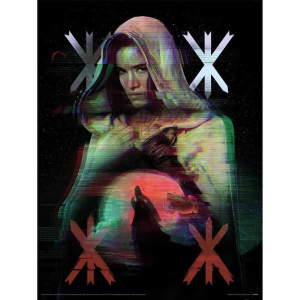 Rebel Moon Glitch Kora Print Black/Green/Red 40cm x 30cm