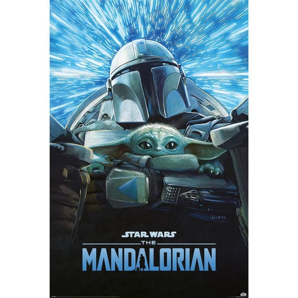 Star Wars: The Mandalorian Lightspeed-plakat Light Blue/Black One Size