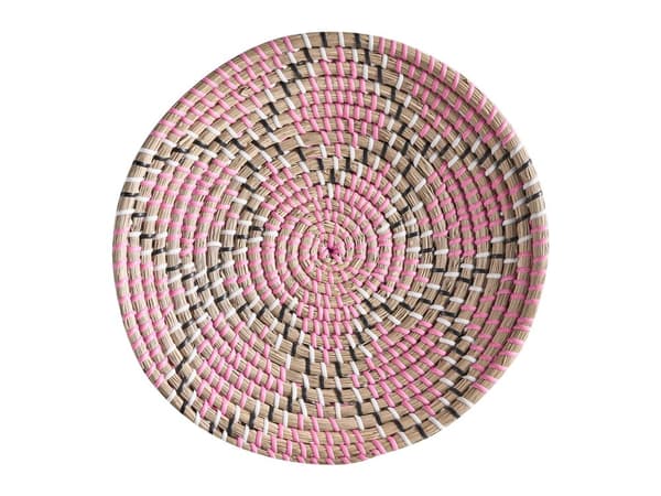 Sett med 6 veggdekorasjoner Flerfarget sjøgress Dekorative hengende tallerkener Kurver Afrikansk stil Boho Hjemmetilbehør