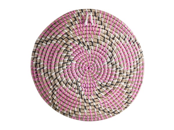 Sett med 6 veggdekorasjoner Flerfarget sjøgress Dekorative hengende tallerkener Kurver Afrikansk stil Boho Hjemmetilbehør