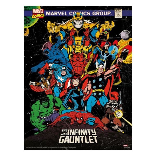 Avengers Infinity Gauntlet Print Multicoloured 40cm x 30cm