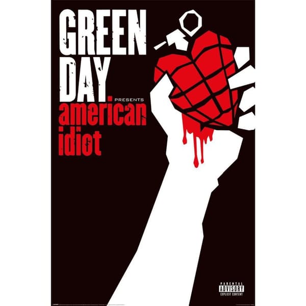 Green Day American Idiot Poster Brown/White/Red 91.5cm x 61cm