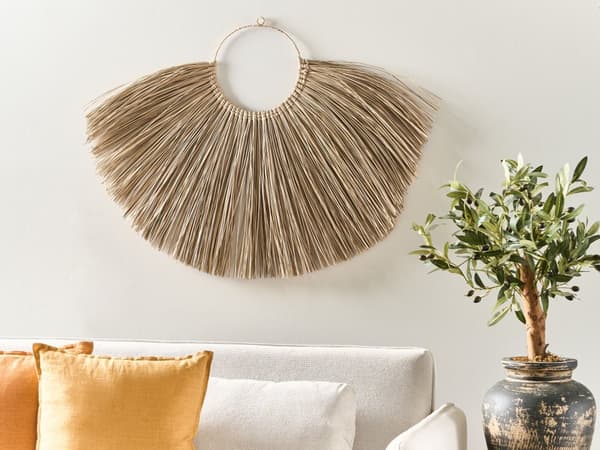 Veggdekor lys farge vannhyacint fibre rund kunst tilbehør dekorasjon Boho