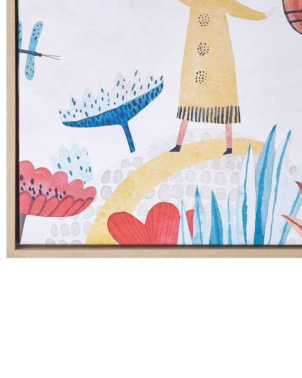 Flerfarvet lærredsmaleri MDF-ramme 63 x 93 cm figurer helte til børn moderne look