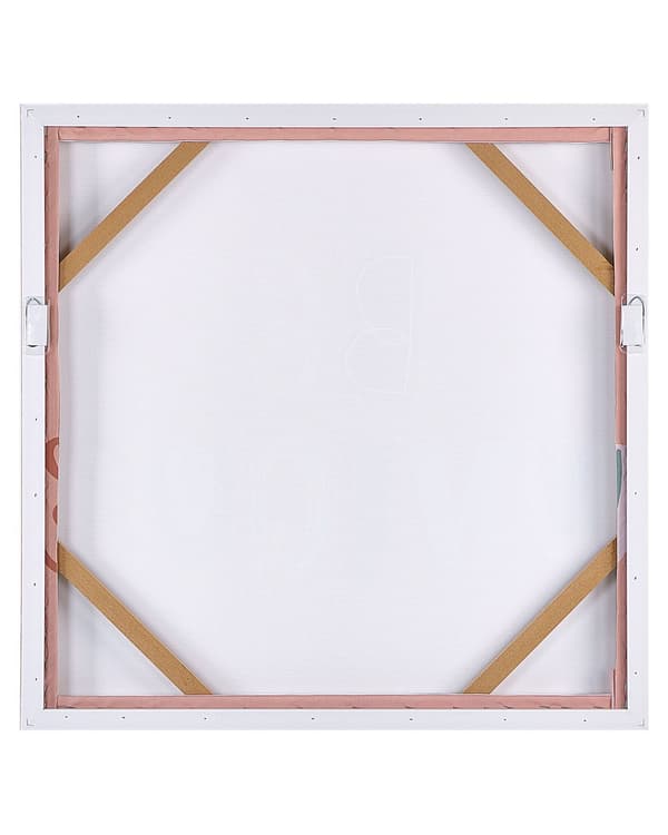 Lærredsmaleri pink 63 x 63 cm bogstavdesign motiv MDF-ramme moderne look til stuen gangen