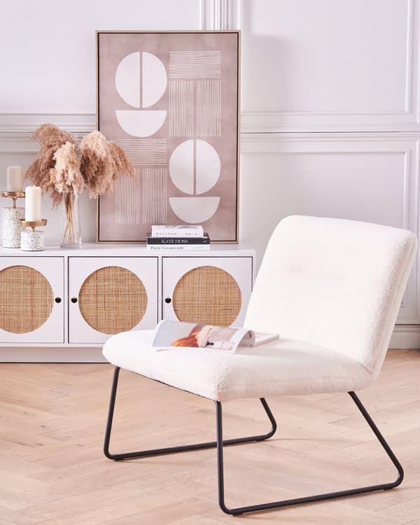 Lærredsmaleri beige 93 x 63 cm abstrakt mønster MDF-ramme moderne look til stuen entréen