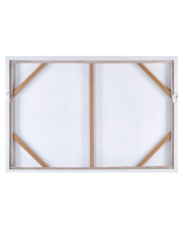 Lærredsmaleri beige 93 x 63 cm abstrakt mønster MDF-ramme moderne look til stuen entréen