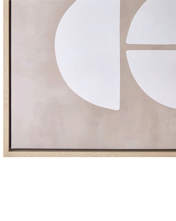 Lærredsmaleri beige 93 x 63 cm abstrakt mønster MDF-ramme moderne look til stuen entréen