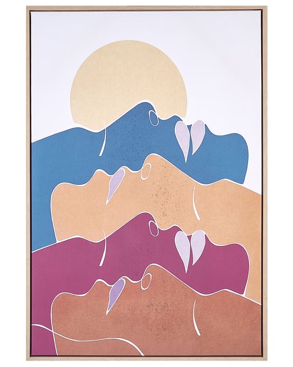 Flerfarvet lærredsmaleri 93 x 63 cm abstrakt mønster MDF-ramme moderne look til stuen entréen