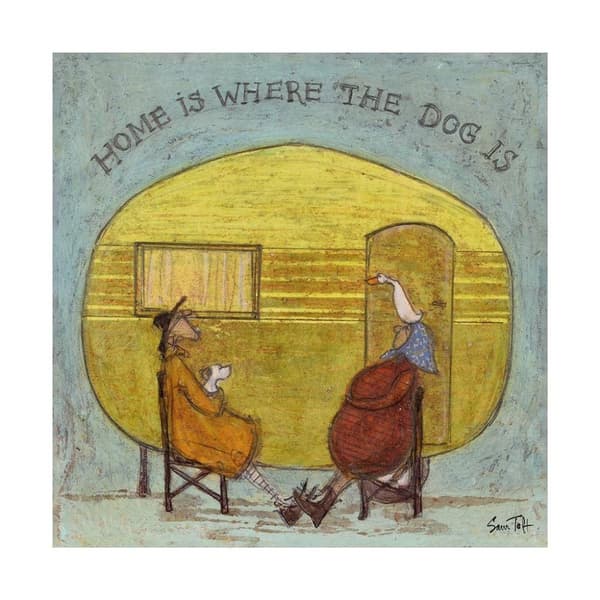 Sam Toft Home Is Where The Dog Is Paper Print Multicoloured 40cm x 40cm