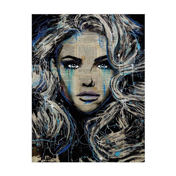 Loui Jover Haven Paper Print Black/White/Blue 50cm x 40cm