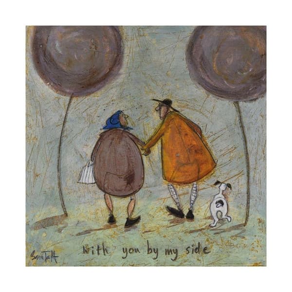 Sam Toft With You By My Side Paper Print Brown/Yellow/White 40cm x 40cm