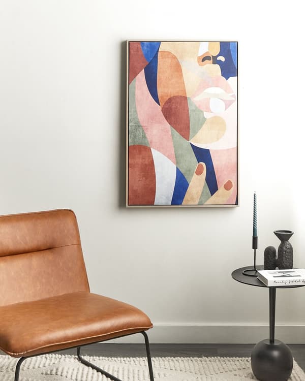 Canvas-taulu monivärinen 63 x 93 cm polyesteri kehystetty abstrakti ripustuskoukut moderni