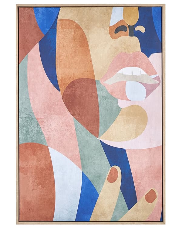 Canvas-taulu monivärinen 63 x 93 cm polyesteri kehystetty abstrakti ripustuskoukut moderni
