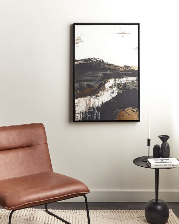Canvas-taulu musta valkoinen 63 x 93 cm polyesteri kehystetty suorakulmainen abstrakti moderni