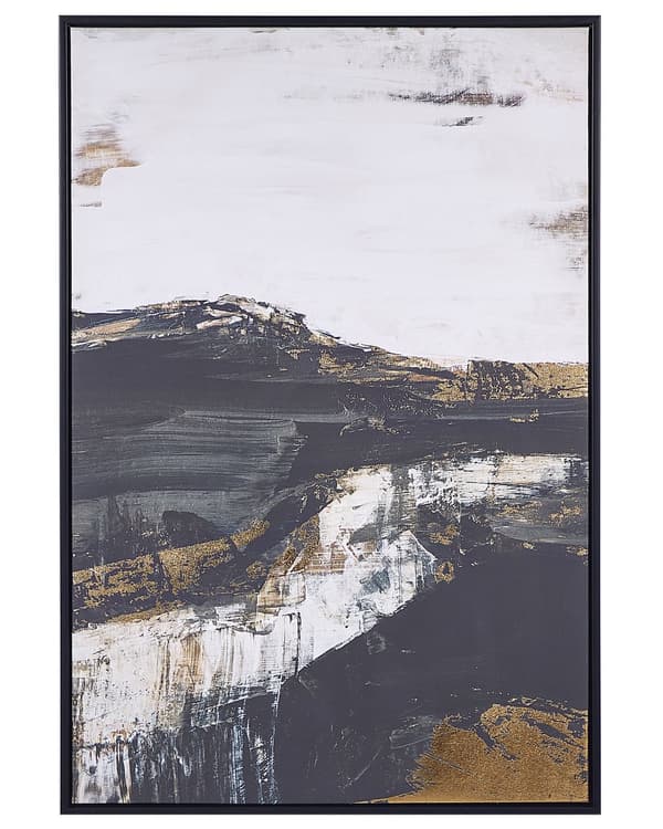 Canvas-taulu musta valkoinen 63 x 93 cm polyesteri kehystetty suorakulmainen abstrakti moderni