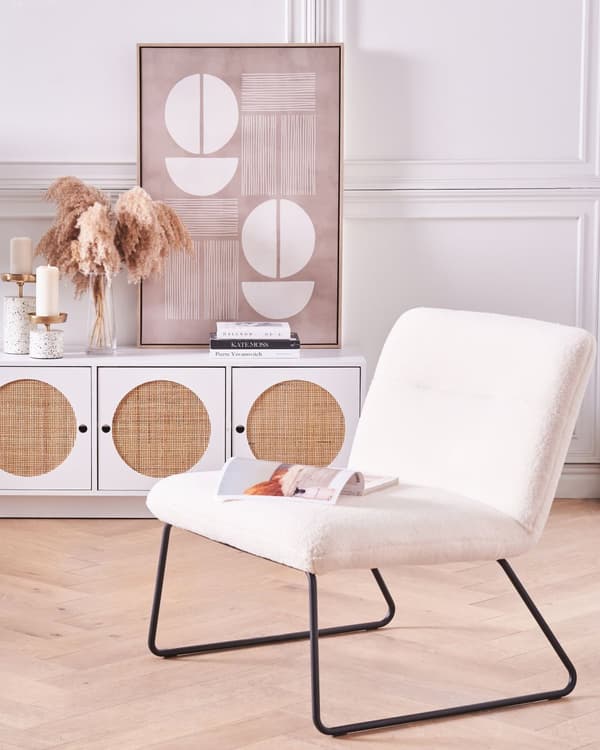 Canvas-taulu beige 93 x 63 cm polyesteri kehystetty suorakulmainen abstrakti moderni