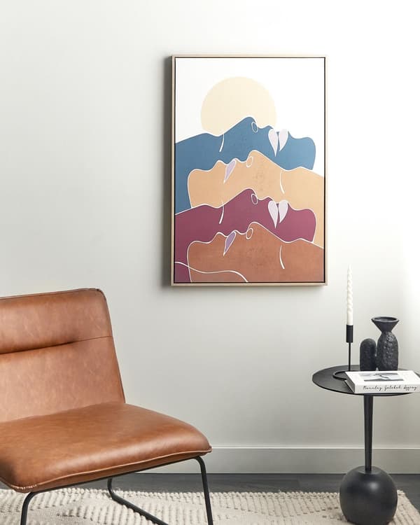 Canvas-taulu monivärinen 63 x 93 cm polyesteri abstrakti kehystetty suorakulmainen moderni