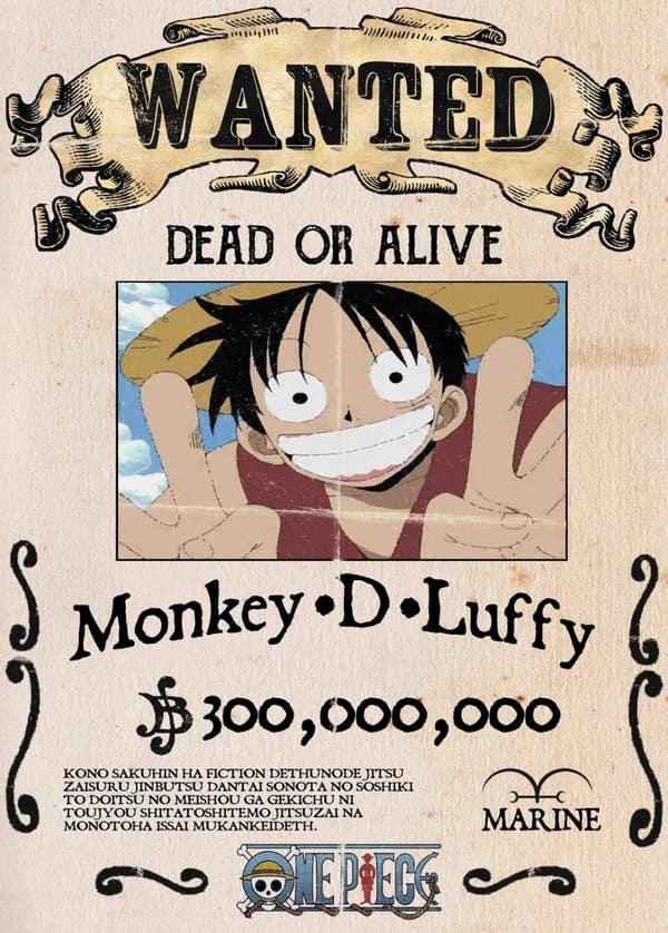 A3 Print - One Piece - Luffy Wanted