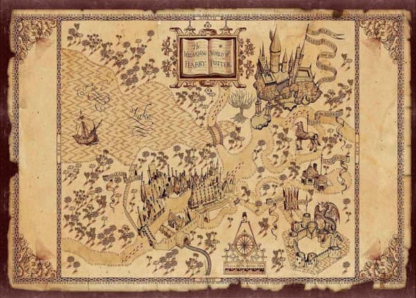 A3 Print - Harry Potter - Map of the Wizard World